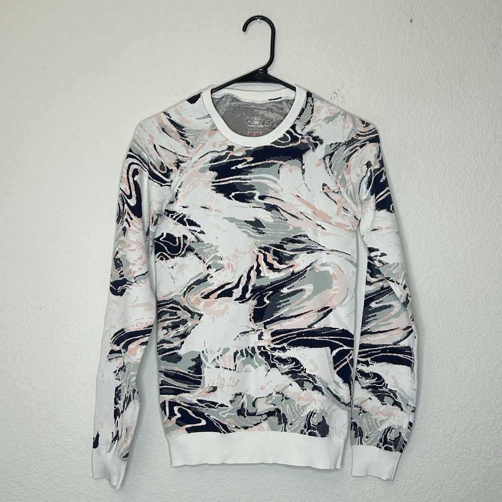 Sweaty Betty Glacier Mountain Jacquard Crewneck Base Layer Shirt Women's Size M